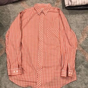 2XLT blue and orange button down